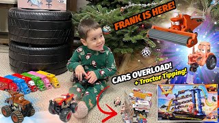 Christmas Disney Pixar Cars Unboxing Meet Frank & Go Tractor Tipping Fun New Monster Trucks