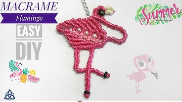 Macrame Tutorial Flamingo Keychain | Macrame Flamingo DIY Crafts
