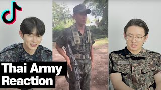 😦 เหตุผลที่ทหารเกาหลีที่ดูคลิป TikTok กองทัพไทยตกใจ? 😦 / korean reaction to thai army