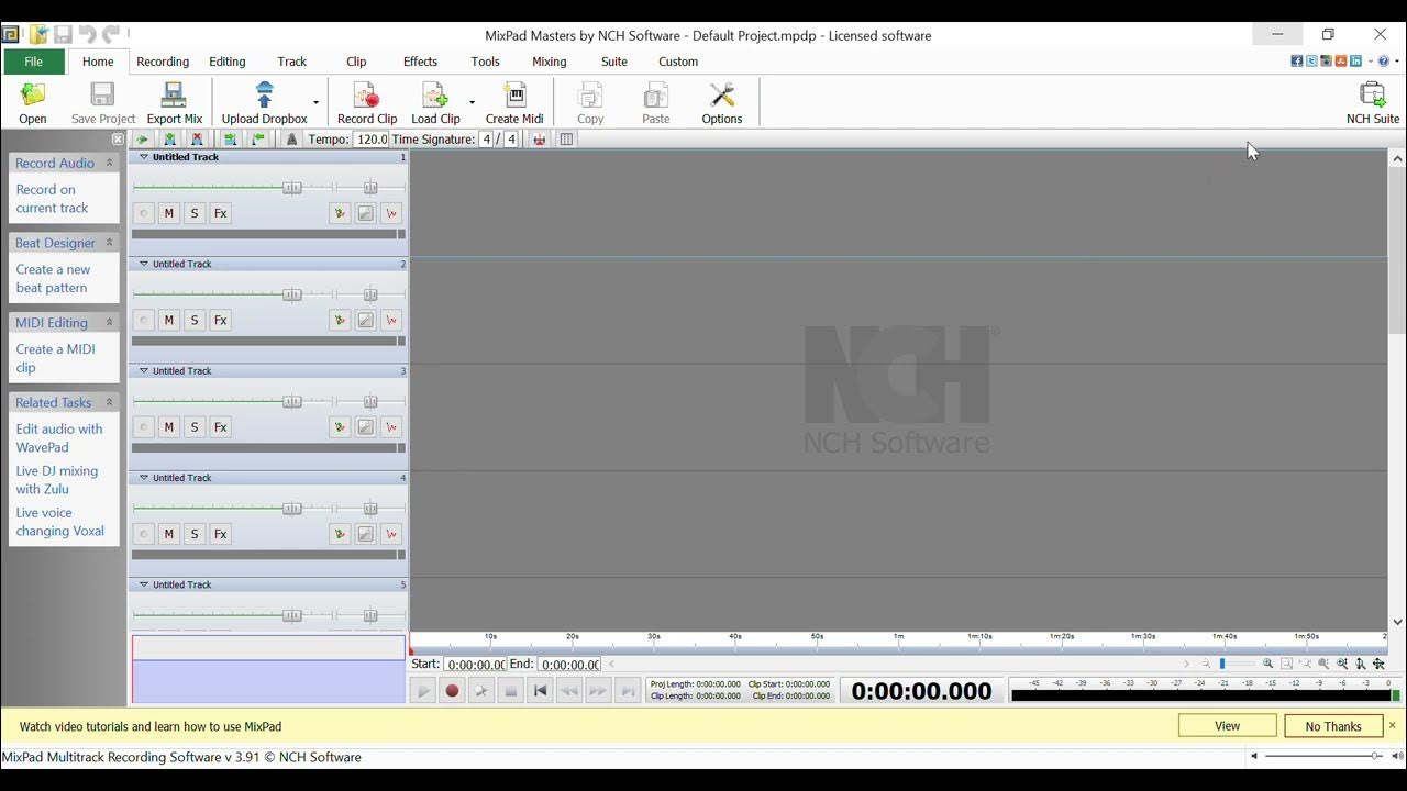 Music Recording Software Mixpad full version free for Windows YouTube