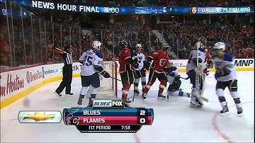 Jake Allen amazing stick save against the Calgary Flames. Feb 15th 2013