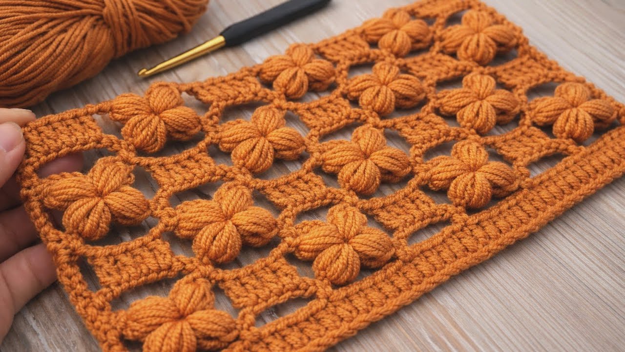 Modern 3D Floral Crochet Stitch! Easy, Eye-Catching Shawl & Scarf Pattern