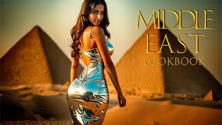 [4K] AI Lookbook Middle East Beautiful Girl Model Video - Great Pyramids of Giza