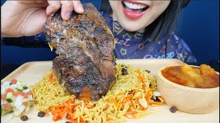 LAMB AND RICE (AFGHANISTAN FOOD ASMR EATING SOUNDS) NO TALKING | SAS-ASMR