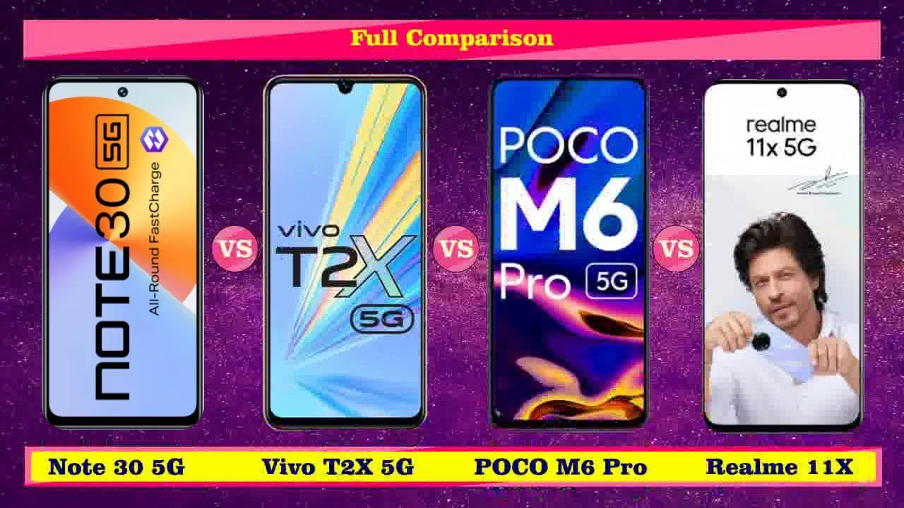 Infinix Note 30 5G vs Vivo T2X 5G vs Poco M6 Pro 5G vs Realme 11X 5G ⚡ ...