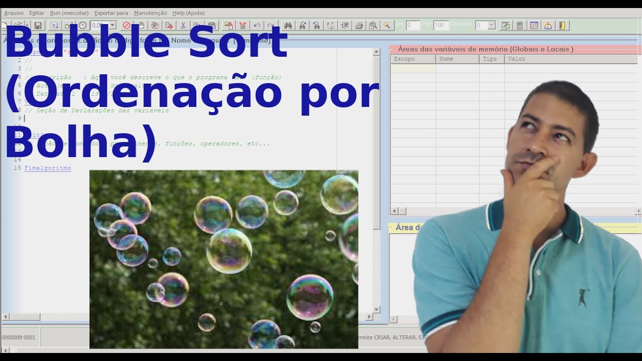 VisualG Modelo Bubble - sort Fila FIFO - as demais funções não são