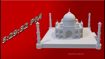 MatsClock 280107 - Free 3d Taj Mahal PowerPoint Digital Clock PPT Timer