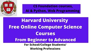 Harvard University Free Online Courses with Certificate | Free Computer Science Courses
