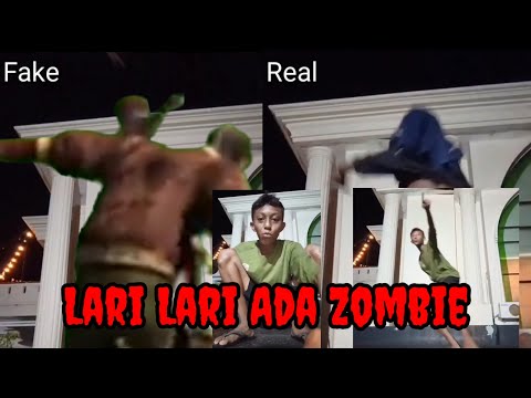 Fake VS Real Lari Lari Ada Zombie, Zombie Baju Hijau