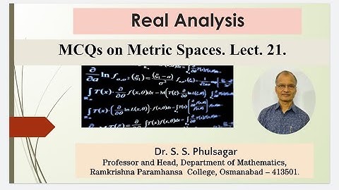 Real Analysis: MCQs on Metric Spaces. Lect. 21.#realanalysis #metricspace