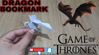 Diy Origami Dragon Bookmark A4 Kağıttan Ejderha Kitap Ayracı Nasıl Yapılır Game Of Thrones