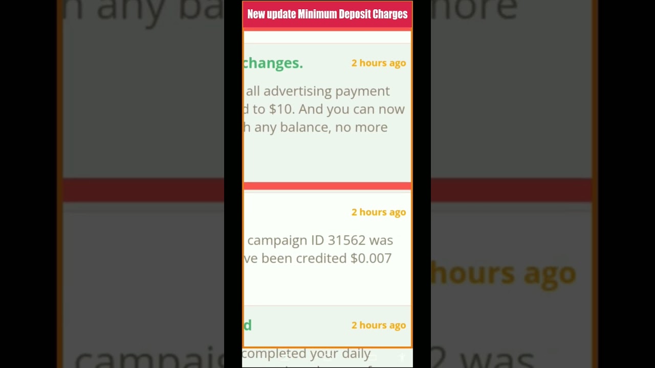 new Update Minimum deposit charges || new update in timebucks || minimum deposit update in timebucks