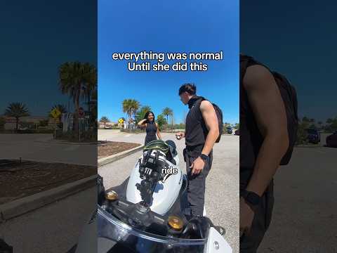 Cute Girl Scares Biker 😭😍... #shorts