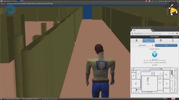 HSU iBeacon Example: Mobile navigator through an indoor environment (using the MORSE simulator)