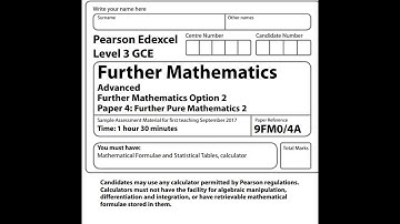 FP2 Sample paper Pearson Edexcel A level further maths