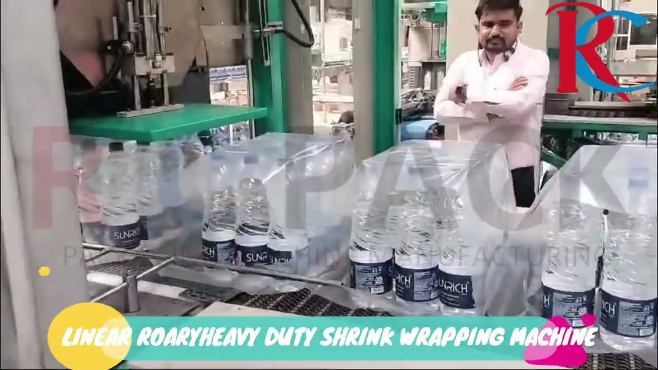Linear-Rotary Shrink Wrapping Machine | 300 BPM | 1 Ltr Mineral Water Bottles | Sunrich Water Bottle