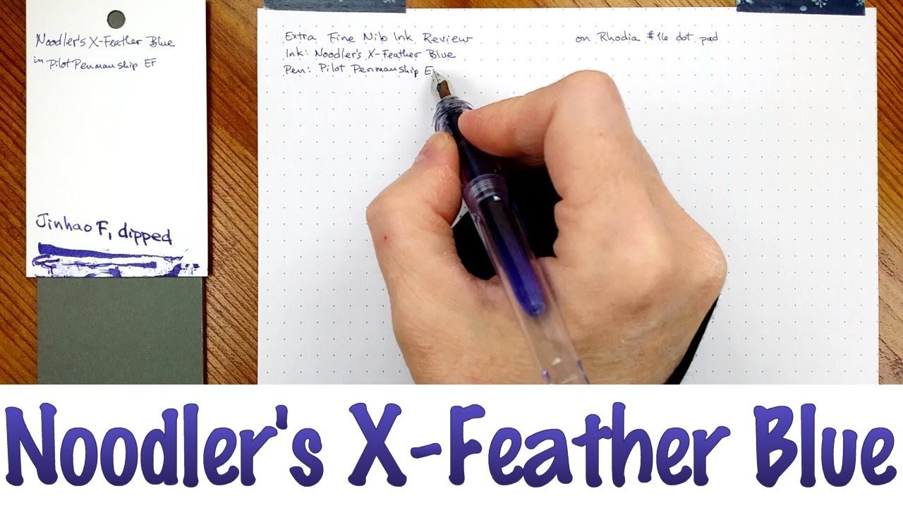 Noodlers Fountain Pen Ink Bottle, X-Feather Blue, 3oz Glass Bottle