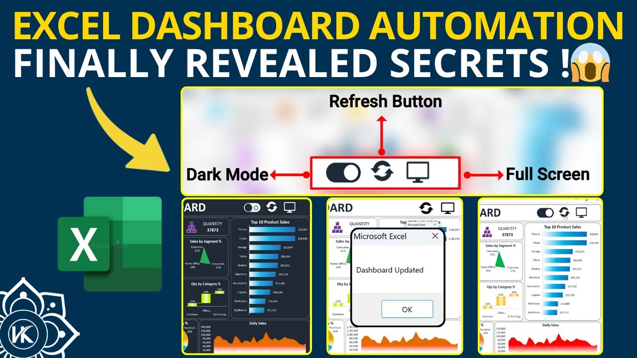 Secret Excel Dashboard Buttons REVEALED 🔥 (🔁 Refresh | 💻 Full Screen ...