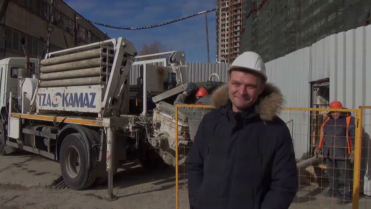 ЖК \"Династия\". Линейный бетононасос LIEBHERR - YouTube