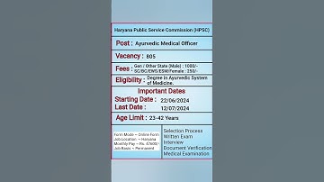 HPSC Ayurvedic Medical Officer Online Form | Haryana Govt job 2024 | #hssc #hpsc #vacancy #job