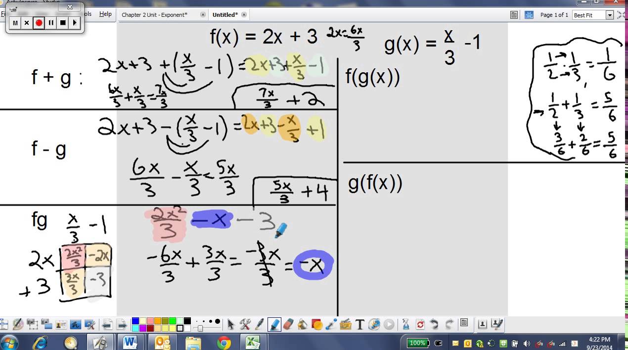 composite functions with fractions YouTube