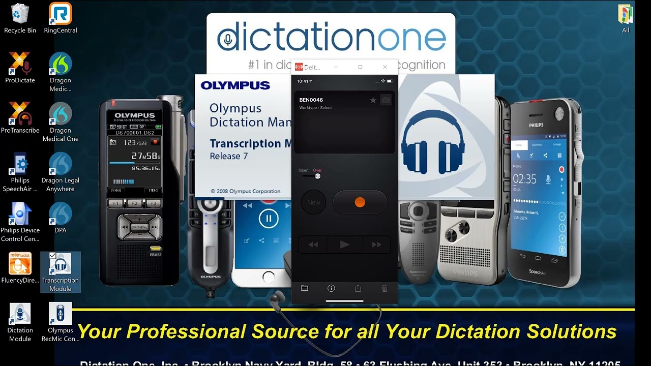 Olympus Dictation Recorder App with Olympus Dictation Management System