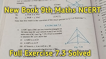 Class 9 Maths | Chapter 7 | Exercise 7.3 | Triangles | NCERT New Book