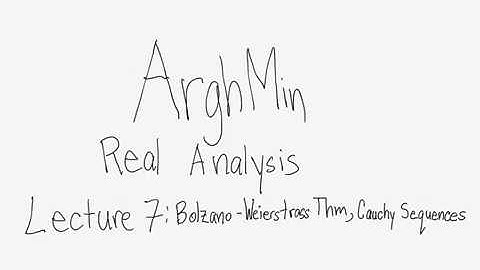 Real Analysis Lecture 7: Bolzano Weierstrass Theorem and Cauchy Sequences