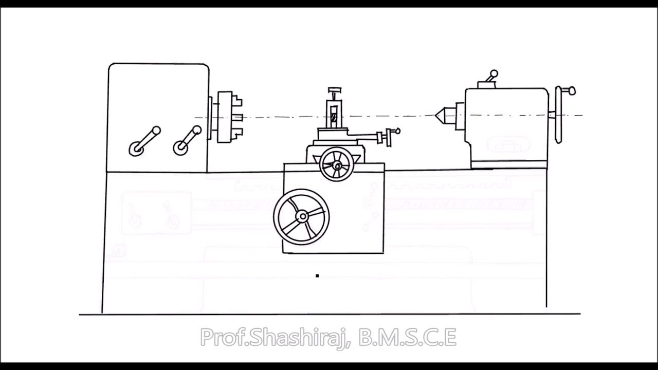 How to sketch an Engine Lathe? YouTube