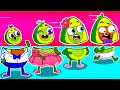 Face puzzle and body switch up  nursery rhymes and kids stories with baby avocado