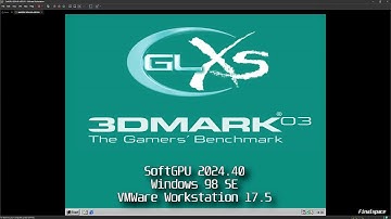 🔥 GLExcess + 3DMark 2003 running with #SoftGPU 2024.40 in Win98 SE with #VMWare
