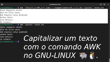 Como capitalizar um texto com o comando AWK no GNU/Linux 🐃🐧.