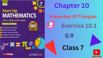 class 7 Ch.10 properties of Triangles Ex.10.1 Q.9#vivaeducation #startupmathematics