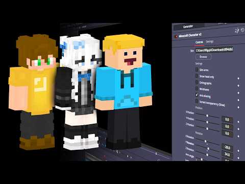 Easily render "Minecraft Skins" inside Davinci Resolve! (Works in Free version of Resolve)
