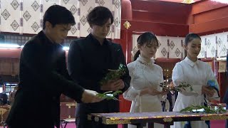 三代目JSB岩田剛典＆新田真剣佑＆山田杏奈＆中村アン、大ヒット祈願！それぞれの想いを込める　映画『名も無き世界のエンドロール』“絆結び”大ヒット祈願イベント