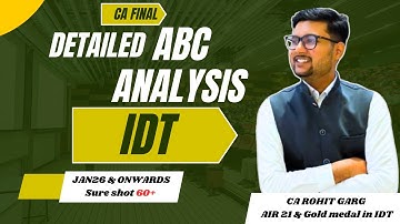 ABC Analysis/ Expected topics in exam/ past trend - ca final IDT