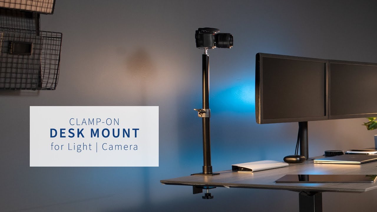 MOUNTLT01C Black Clampon Light/Camera Desk Mount by VIVO YouTube