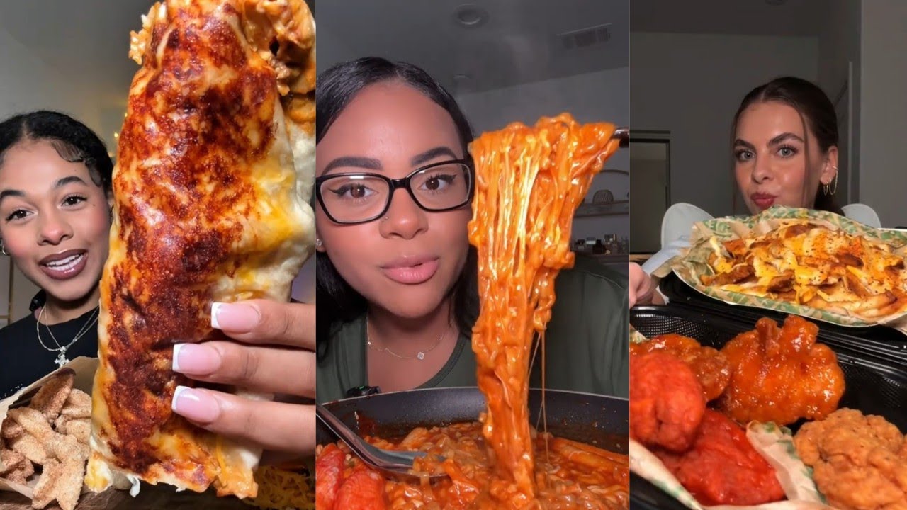 No Talking TikTok Mukbang Compilation | Wingstop, Cane’s, Buldak, Taco Bell & More! 🍗🌮🔥