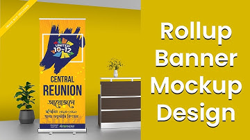 How to Design Corporate Roll Up Banner- Photoshop Tutorial Bangla Tutorial || Photoshop Mockup