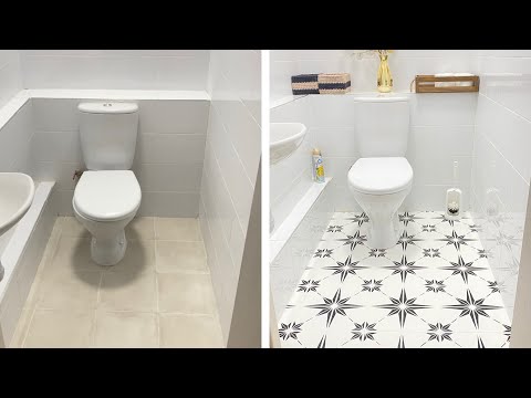 DIY Бюджетная Перекраска плитки в туалете