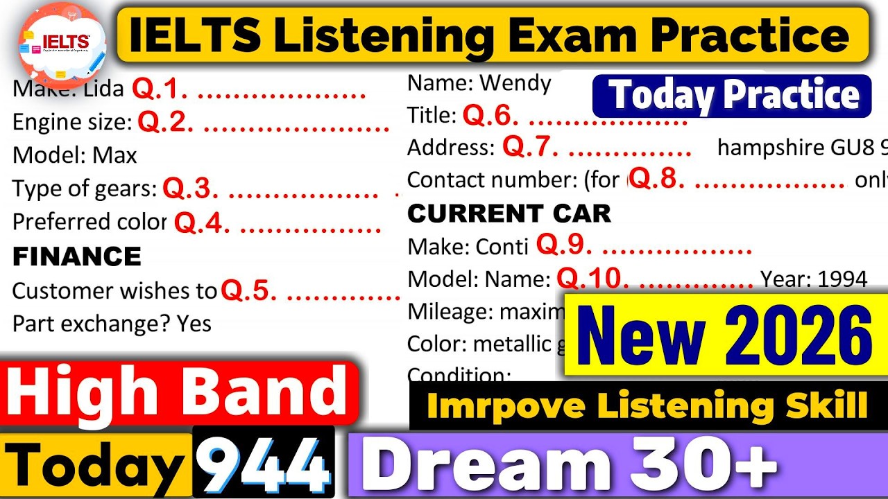 IELTS Listening Practice Test 2026 with Answers | IELTS LISTENING - YouTube