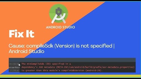 Error : #compileSdk (30) is not specified | Android Studio