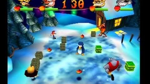 Crash Bash PS1 Gameplay Snow Bash