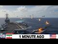 2:17 PM - Iran Drone Swarms US Carrier in Arabian Sea - 12 Minutes Later Destroyed in Flames