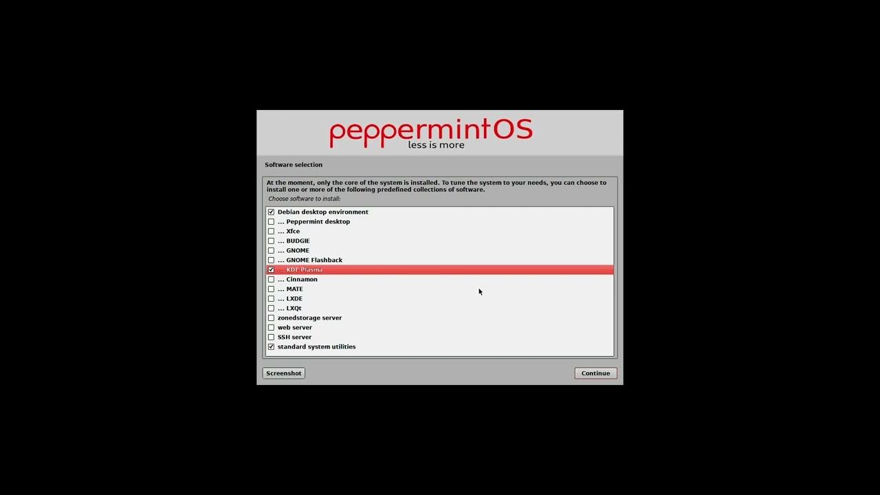 Install Peppermint (Debian) Mini ISO w/ KDE DE+MSDOS Partitions