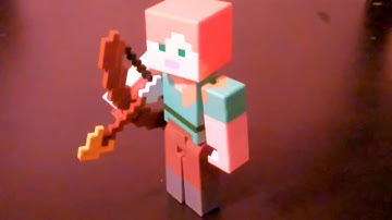 Minecraft Arrow Firing Alex & Blue Shearable Sheep Survival Mode Figures