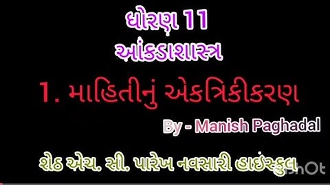 ધોરણ - 11 આંકડાશાસ્ત્ર, ch- ૧ માહિતીનું એકત્રિકીકરણ, ગૌણ માહિતી ના પ્રાપ્તી સ્થાન, ગૌણ માહિતી ની સાવ
