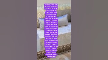 فضل سورة النحل للزرق وبالفعل لا تعد صحيحة ولكن يمكننا استنباط ما يلي تذكرنا سورة النحل بنعم  لا تعد