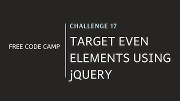 FCC - Target Even Elements Using jQuery - SOLUTION !!!