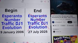 Esperanto Number Traffic DJ1 Evolution (Begin 19 January 2006 & End 27 July 2025)